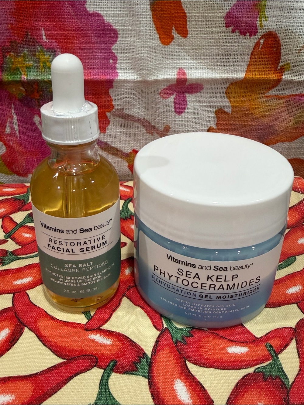 Vitamins and Sea Bath Restorative Face Serum and Rehydrating Gel Moisturizer